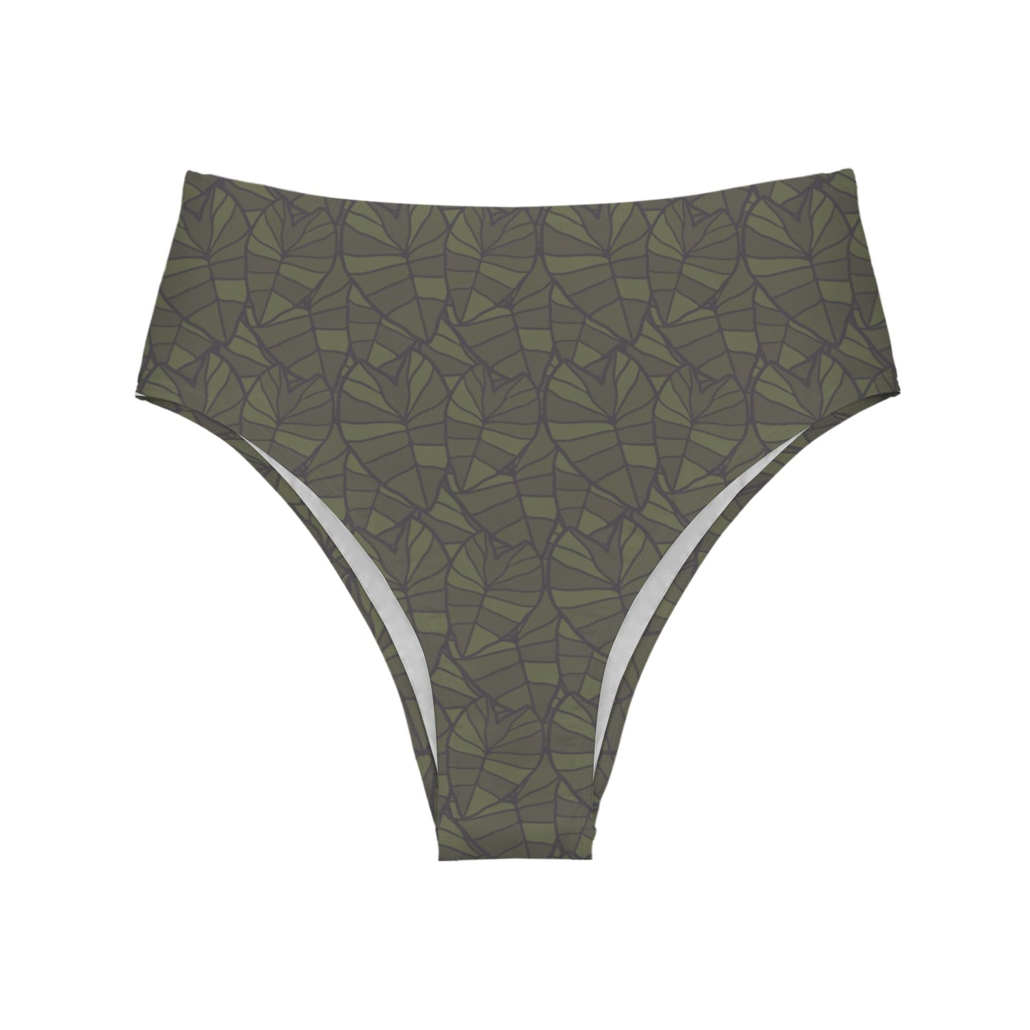 LA'ALOA High-Waisted Bikini Bottom in KAMO KALO
