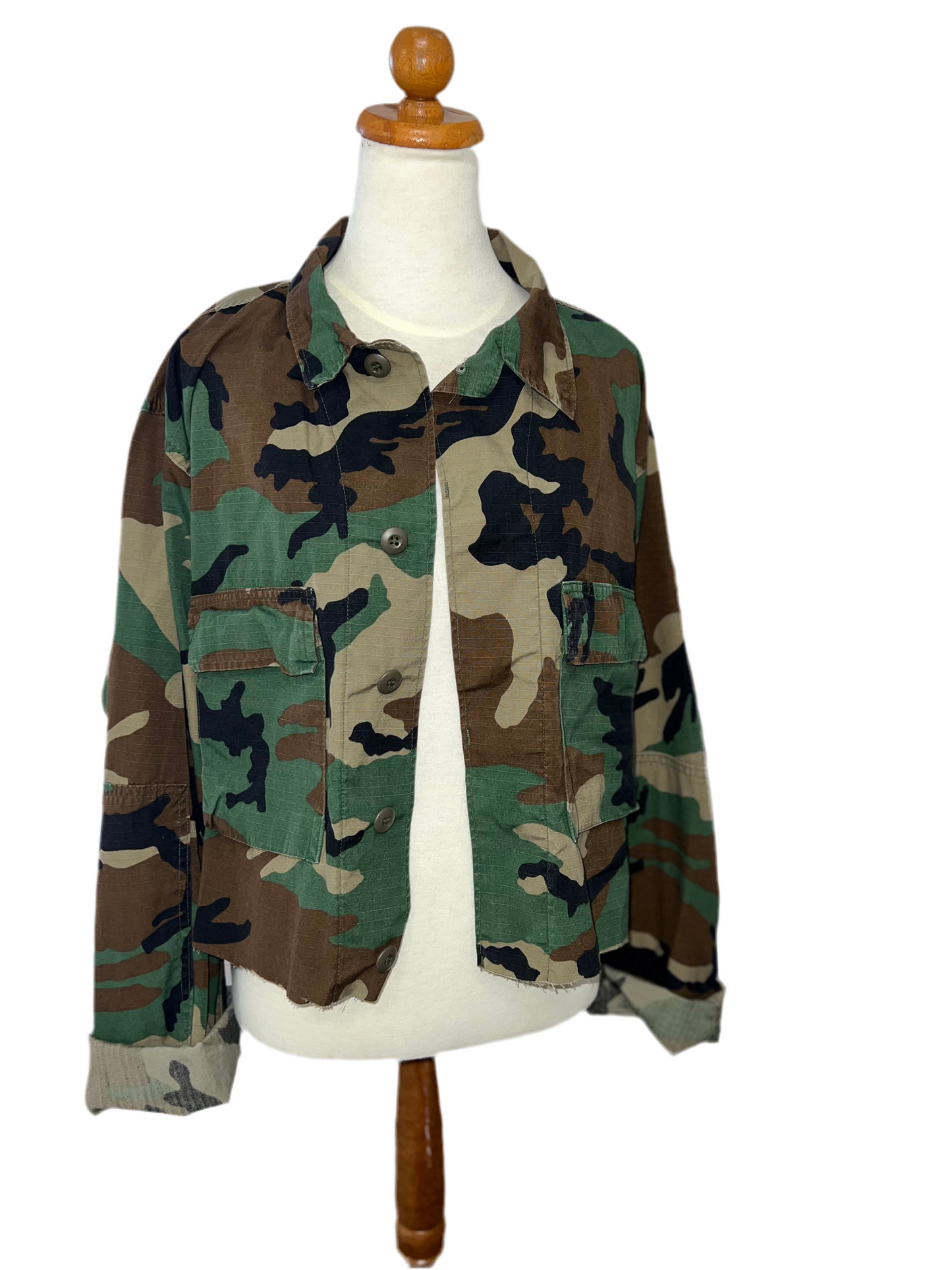 KAMO CROPPED JACKET w/ PATCHED BACK