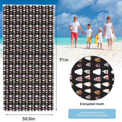 PUPU SHELL TOWEL Quick-Dry Beach Towel 30.5"x71"