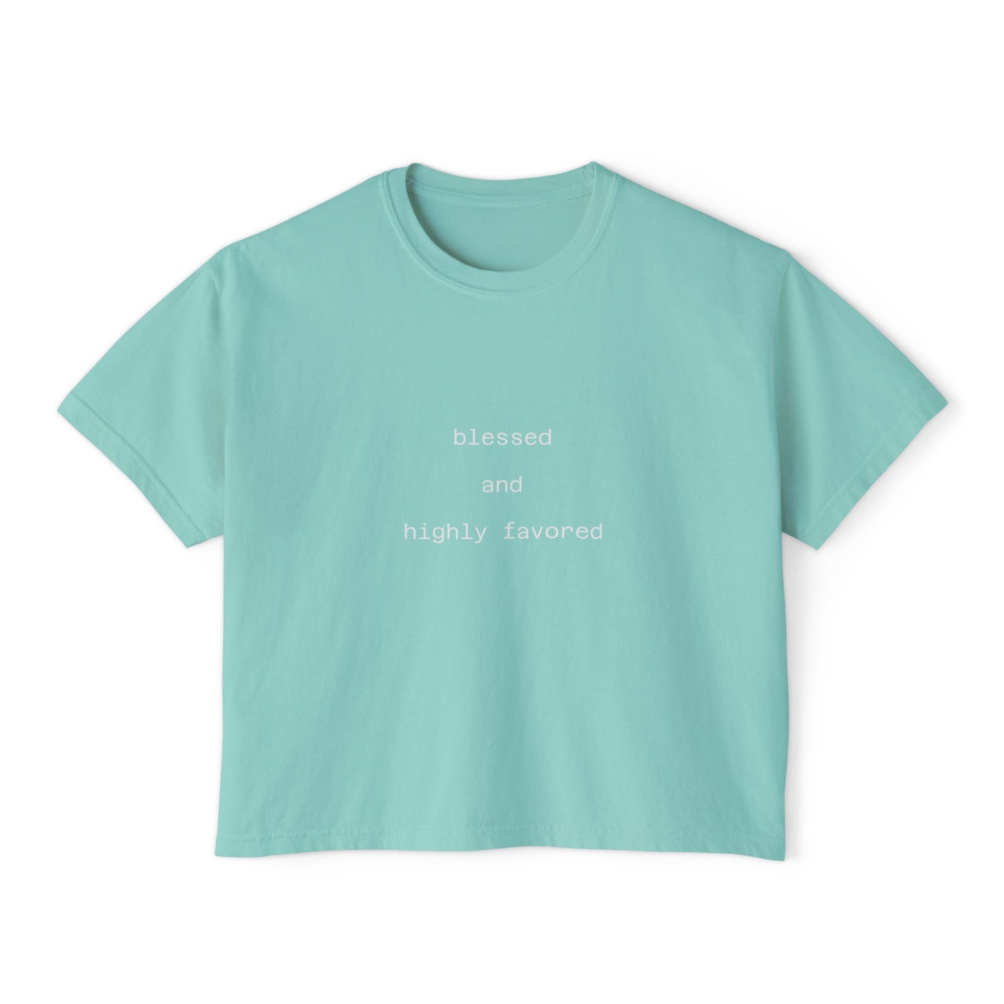Blessed and highly favored Boxy Tee Crop Shirt
