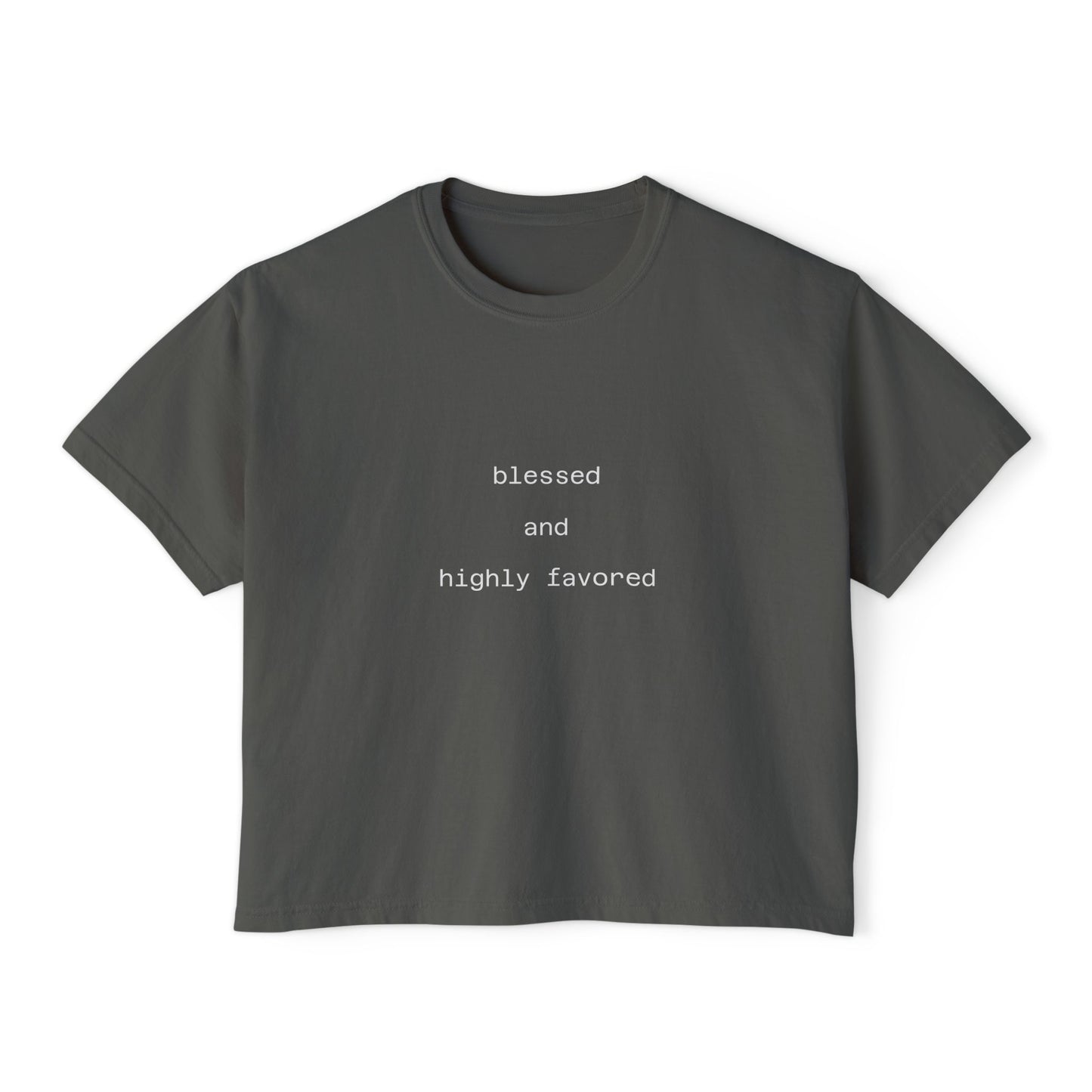 Blessed and highly favored Boxy Tee Crop Shirt