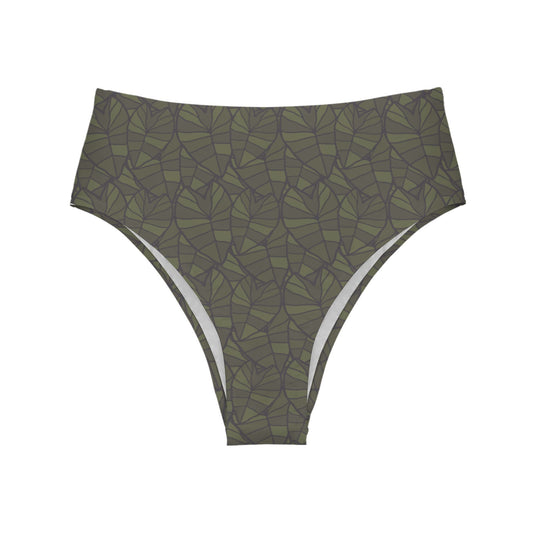 LA'ALOA High-Waisted Bikini Bottom in KAMO KALO