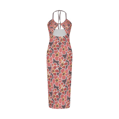 HALTER CUT OUT DRESS in HAU