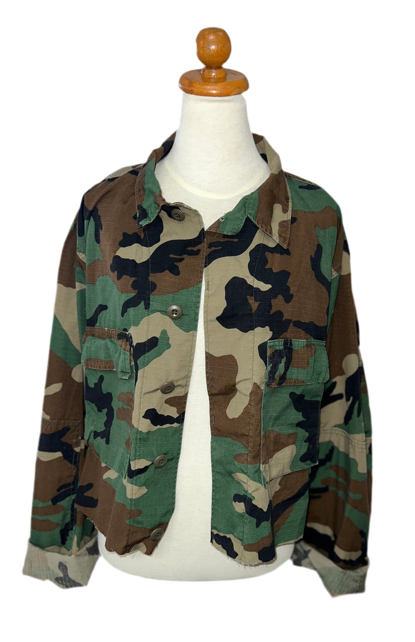 KAMO CROPPED JACKET w/ PATCHED BACK