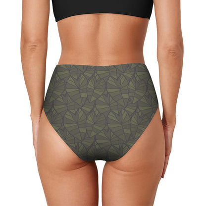 LA'ALOA High-Waisted Bikini Bottom in KAMO KALO