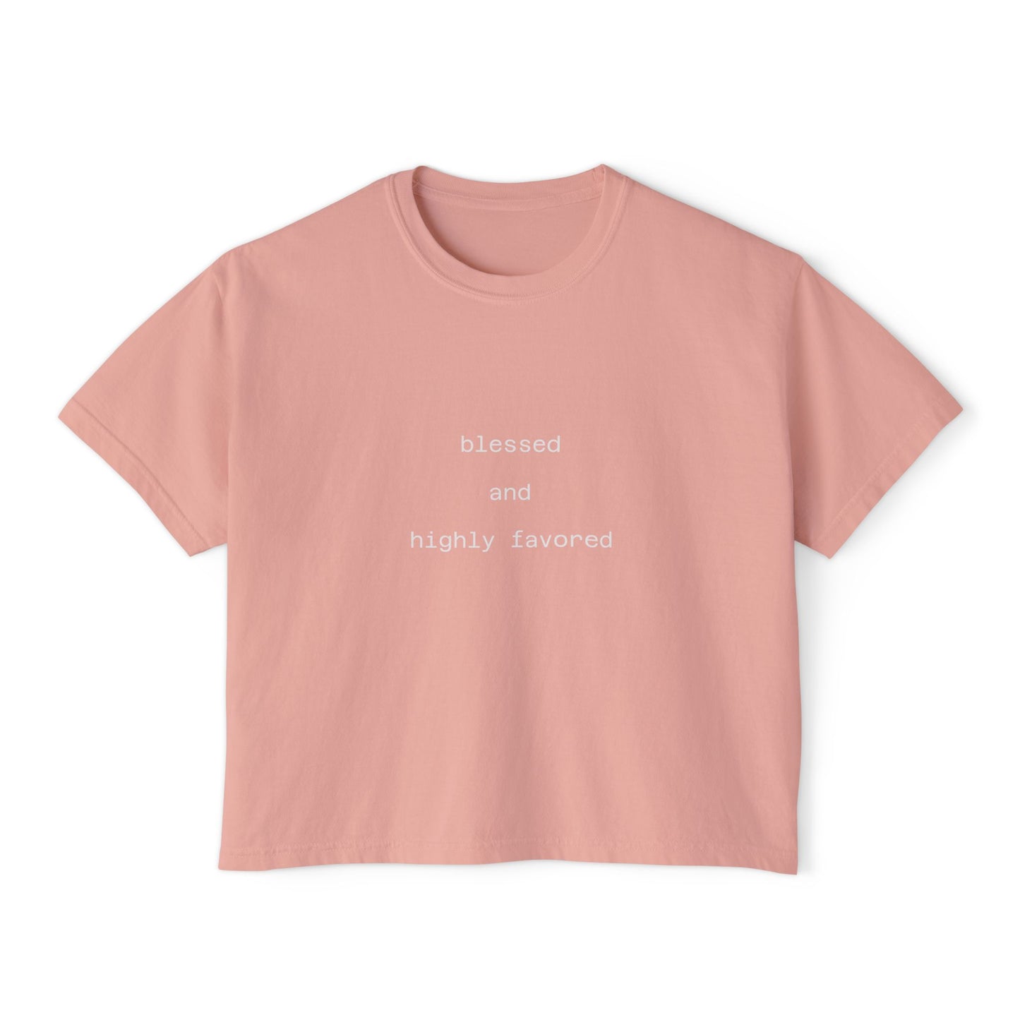Blessed and highly favored Boxy Tee Crop Shirt