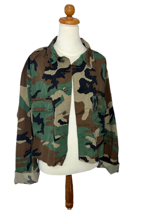 KAMO CROPPED JACKET w/ PATCHED BACK