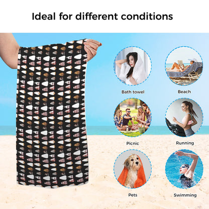 PUPU SHELL TOWEL Quick-Dry Beach Towel 30.5"x71"