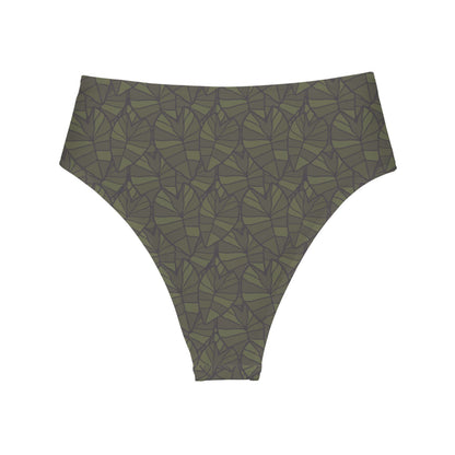 LA'ALOA High-Waisted Bikini Bottom in KAMO KALO